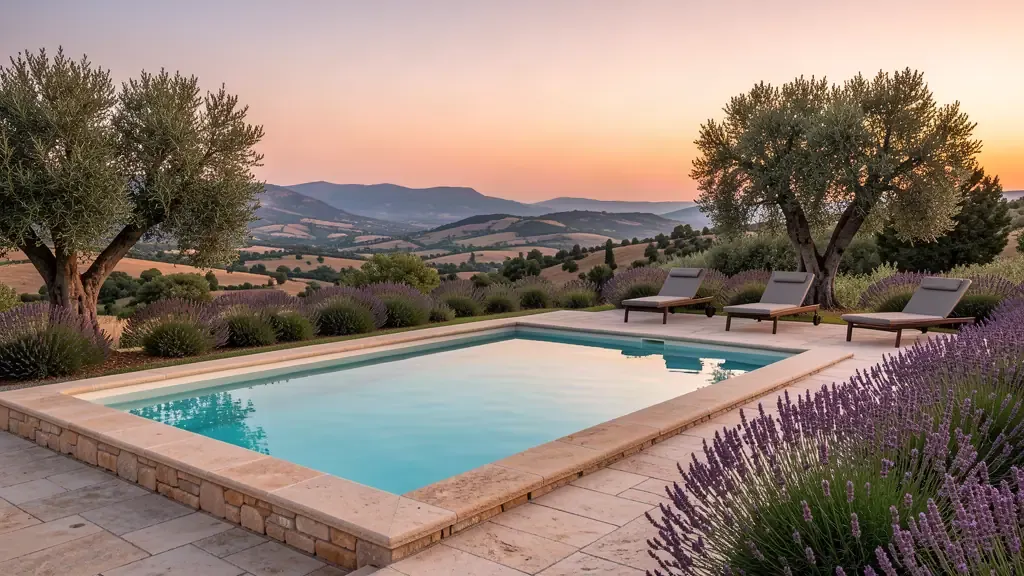 Piscine et jardin dans le Vaucluse - ambiances Vert et Eau