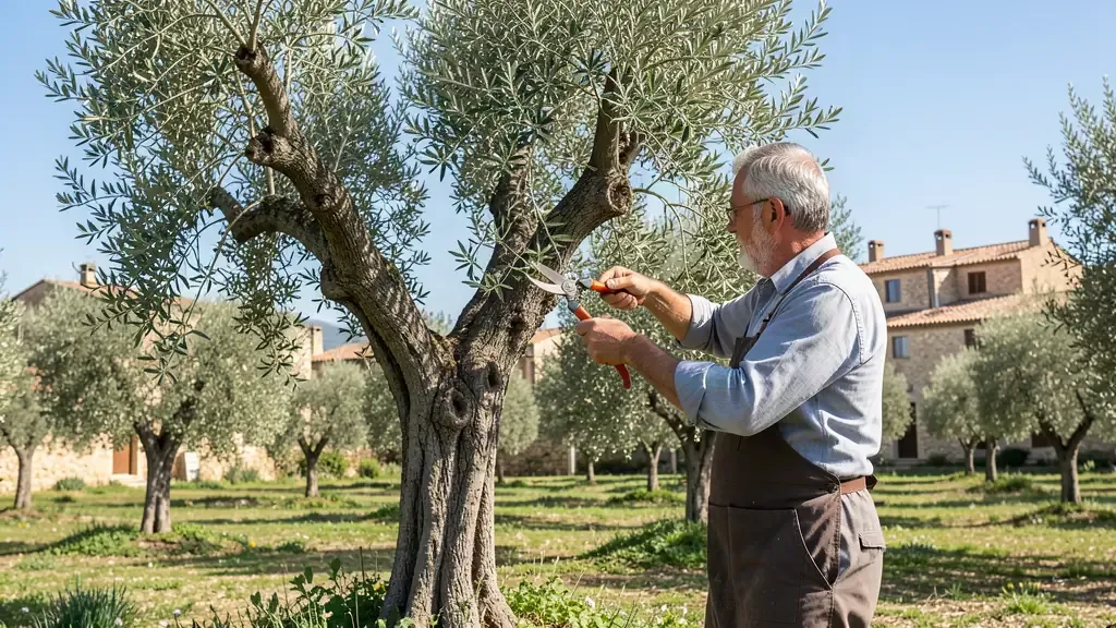 Un olivier taillé au printemps - Entretien de jardin Vert et Eau dans le Vaucluse